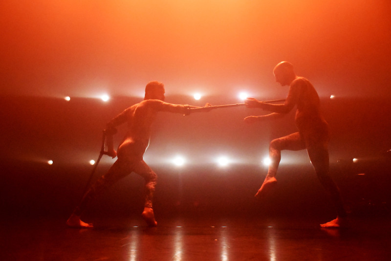 Shmuel Dvir Cohen e Tomer Navot in &quot;Go Figure&quot; coreografia Sharon Fridman. Foto Nimrod Peled