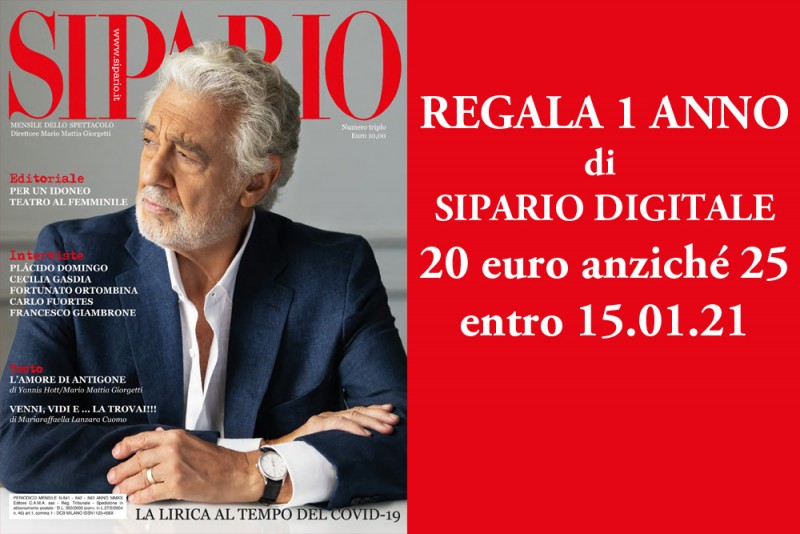 REGALA 1 ANNO DI SIPARIO DIGITALE A 20 euro anziché 25 - entro 15 gennaio 2021