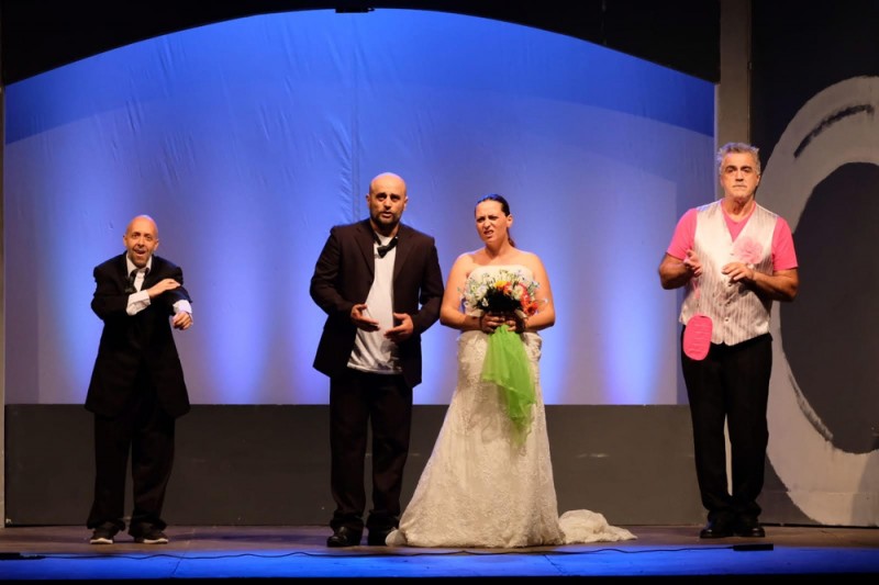 Marco Cavallaro, Sara Valerio, Guido Goitre e Antonio Conte in &quot;Amore sono un po&#039; incinta&quot;, regia Marco Cavallaro